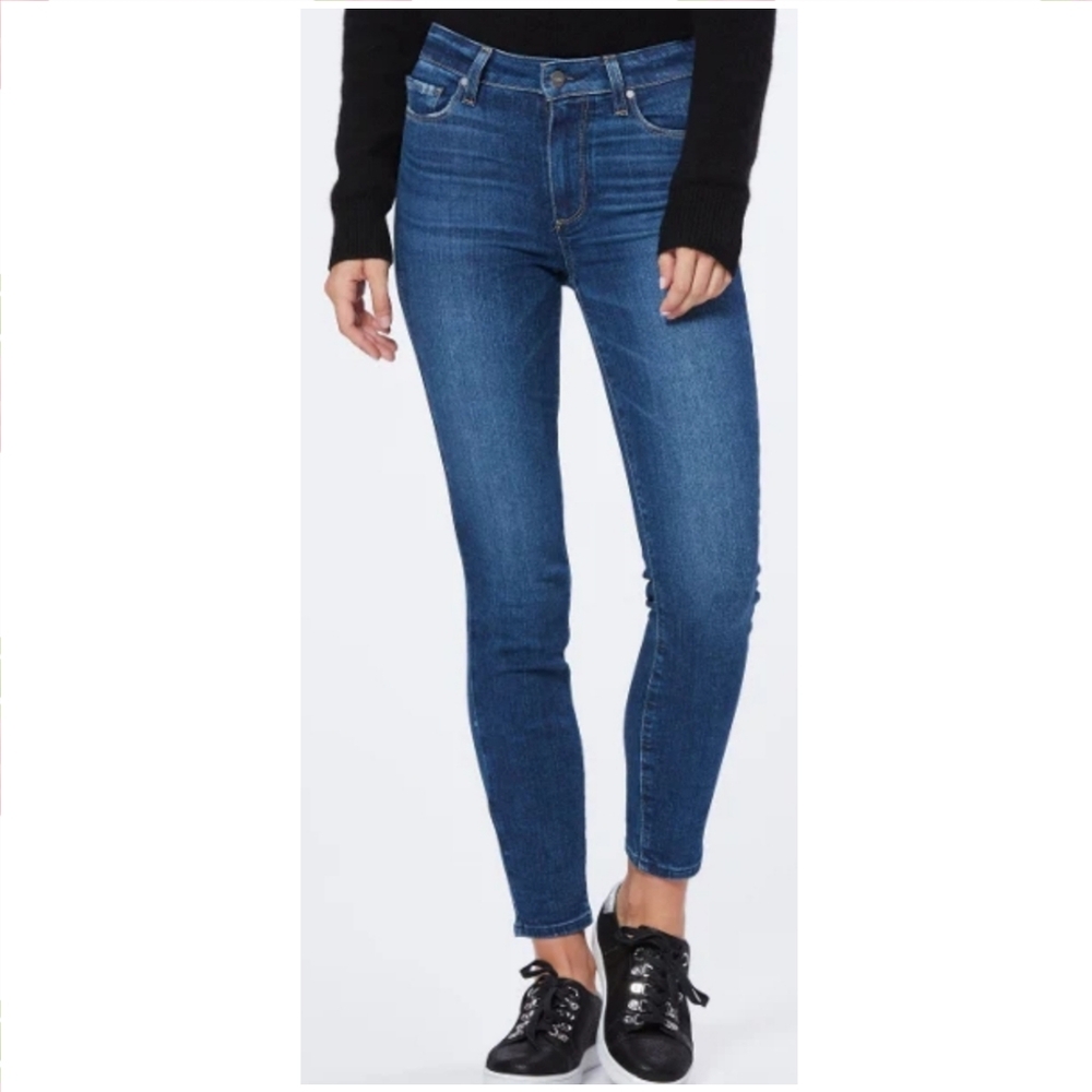 PAIGE Hoxton High Rise Ankle Skinny Blue Denim Jeans⚘️HP⚘️Size 28